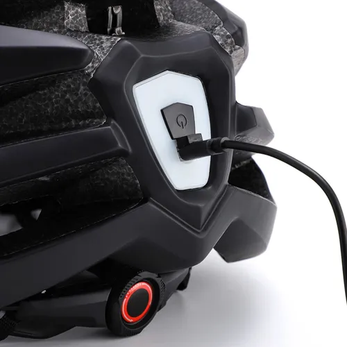 Kask rowerowy WOZINSKY HT-28VC Czarny MTB z lampką (rozmiar M)