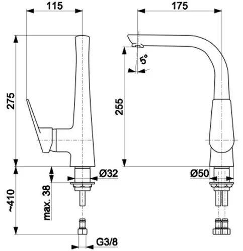 Bateria KFA ARMATURA Topaz 4013-915-00 Chrom