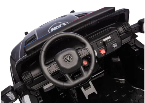 Auto Na Akumulator Dla Dzieci Dodge Ram Policja Zb629-F 4X4 LED Eva Skóra
