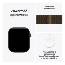 Apple Watch Series 12 GPS Koperta 42 mm z aluminium w kolorze ciemnego brązu Bransoleta mediolańska ciemny brąz