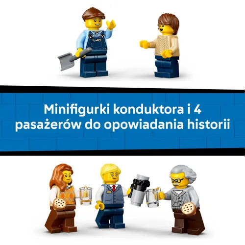 LEGO City 60511 Retro pociąg z lokomotywą parową, zestaw klocków 7+