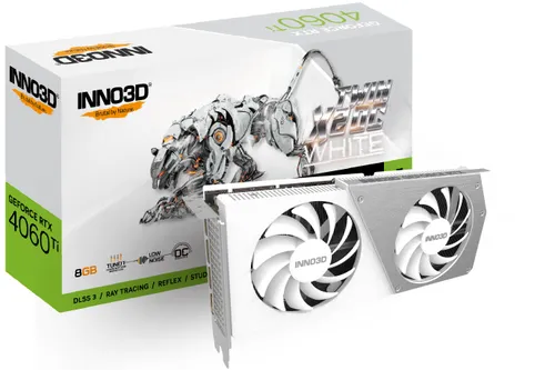 Karta graficzna Inno3D GeForce RTX 4060 Ti Twin X2 OC White 8GB GDDR6 128bit DLSS