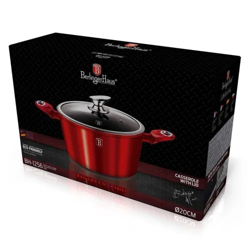 Garnek granitowy 24 cm Berlinger haus bh-1257 red metallic line 1szt