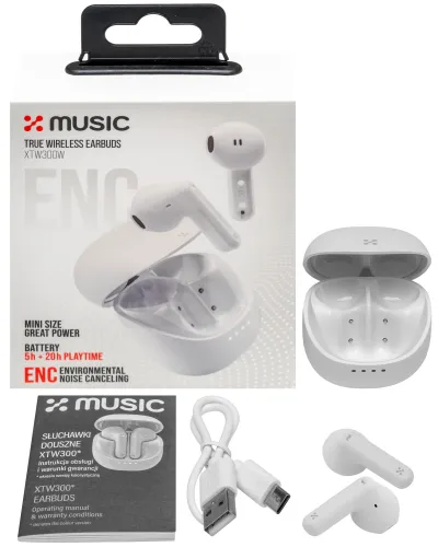 Słuchawki douszne XMUSIC XTW300W Biały