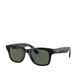 Okulary AR Ray-Ban RW4006 Meta Wayfarer Shiny Black G15 Green