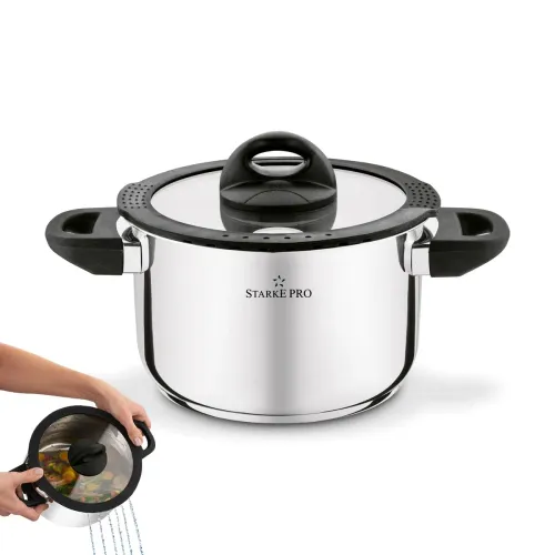 Garnek nierdzewny z pokrywką Starke Pro Sante 3,7 l