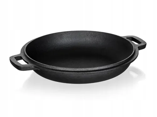 Garnek tradycyjny Żeliwny czarny do gotowania bigos obiad mięso 4,8L + 1,8L