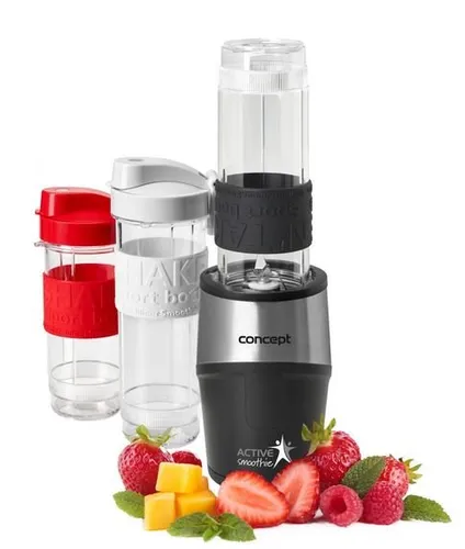 Blender kielichowy CONCEPT SM-3385 Smoothie Maker Czarny (Sportowy) + 2 bidony w komplecie