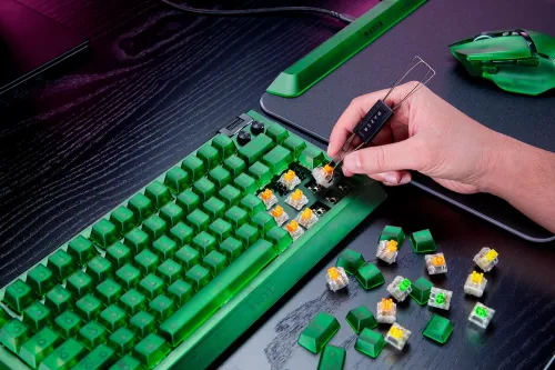 Klawiatura mechaniczna Razer BlackWidow V4 75% Phantom Green Edition Czarno-zielony