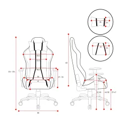 Fotel Diablo Chairs X-One 2.0 Normal Bloody Mery Gamingowy do 140kg Tkanina Czarno-Czerwony