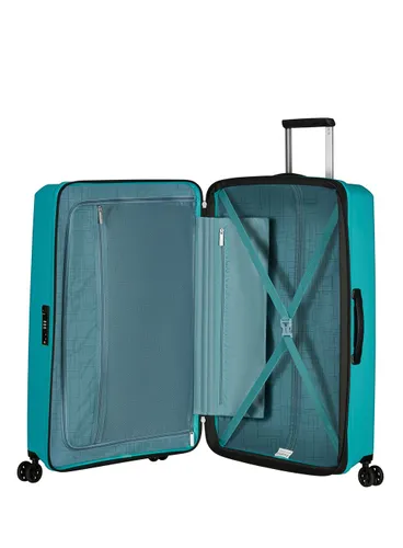 Большой расширяемый чемодан American Tourister AeroStep-turqoise tonic