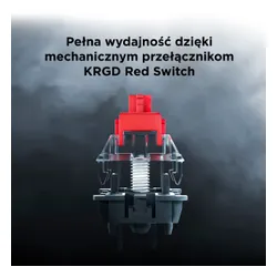 Klawiatura gamingowa Rampage Snug KRGD Red Switch przewodowa mechaniczna podświetlana biało-szara
