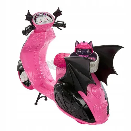 LALKA MONSTER HIGH Draculaura wampirystyczny skuter, zestaw lalka+akcesoria JDR61