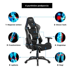 Fotel GAMVIS Expert Czarny (białe elementy)