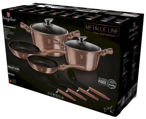 Zestaw garnków BERLINGER HAUS Metalic Line Rose BH/6142 (10 elementów)