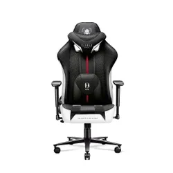 Fotel Diablo Chairs X-Player 2.0 Normal Size Gamingowy do 160kg Skóra ECO Tkanina Czarno-biały