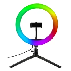 Mikrofon HAWK HW-MIC101 + Lampa pierścieniowa LED VÖGEL SF400 RGB selfie