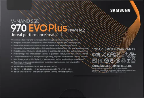 Samsung 970 EVO Plus SSD 500 GB M. 2 2280 PCI-E x4 Gen3 NVMe (MZ-V7S500BW)