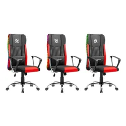 Fotel DEFENDER West RGB Czarno-czerwony