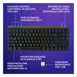 Klawiatura mechaniczna Logitech G515 LIGHTSPEED TKL Czarny