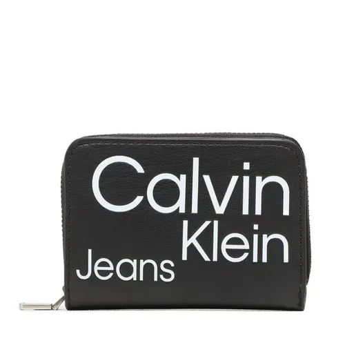 Женский маленький кошелек Calvin Klein Jeans Sleek Med Zip с клапаном AOP K60K610100 0GJ