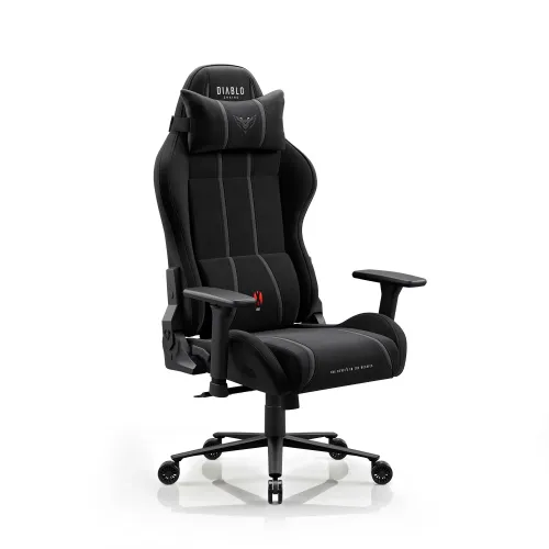 Fotel Diablo Chairs X-One 2.0 Normal Burned Black Gamingowy do 140kg Tkanina Czarny