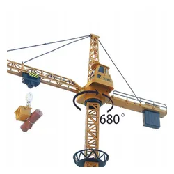 Dźwig Zdalnie Sterowany dla Dzieci Żuraw Budowlany 128cm Obrotowy + Kask Matadi