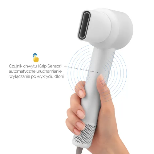 Suszarka do włosów Zehnder Flavia Jonizacja Dyfuzor Zimny nawiew 1600W 3 prędkości 3 temperatury Biały