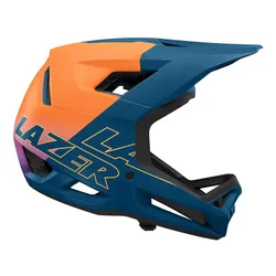 Kask rowerowy LAZER Cage KinetiCore Pomarańczowo-niebieski Full Face (rozmiar XL)