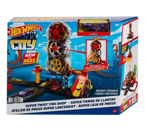 Mattel Hot Wheels City Wyścigowy warsztat opon zestaw HDP02