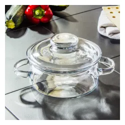 Garnek szklany żaroodporny z pokrywką SIMAX NYKO 1 l