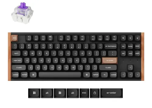 Klawiatura gamingowa Keychron K8H-F1 75% Magnetic Wood Black