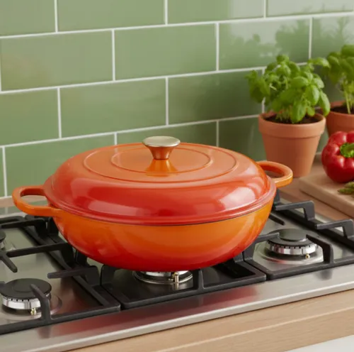 Garnek żeliwny HAGE DN30 3L Pomarańczowy