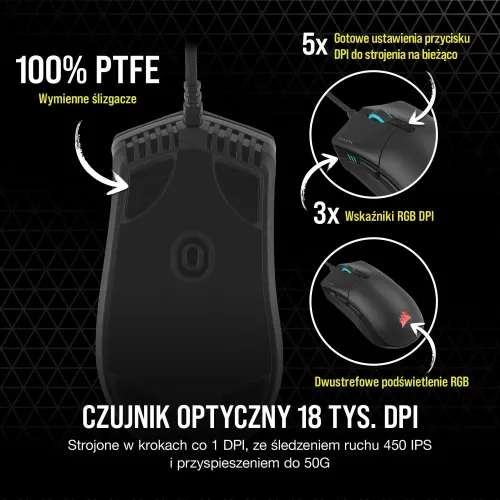 Myszka gamingowa Corsair Sabre Pro RGB Champion Series Czarny