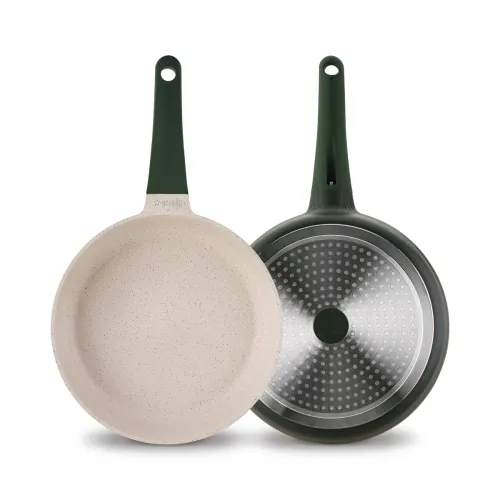 Patelnia głęboka marmurowa nieprzywierająca z pokrywka STARKE PRO NATURALE 28 cm