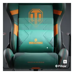 Fotel Diablo Chairs X-One 2.0 World of Tanks Gamingowy do 160kg Skóra ECO Tkanina Zielono-pomarańczowy