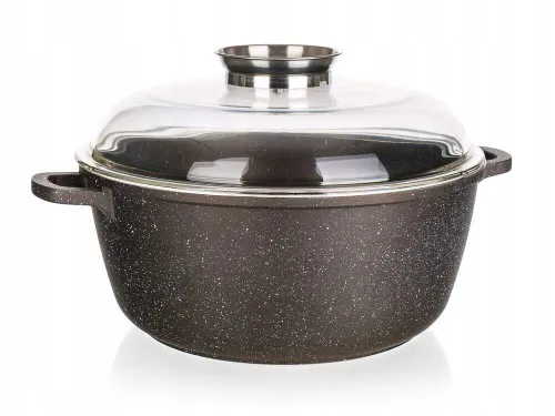 Garnek granite brown brązowy 6,7L z Pokrywą i dozownikiem