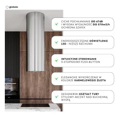 Okap Globalo Lobelio Isola 39.1 Inox