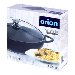 Patelnia wok granitowa ze szklaną pokrywką GRANDE 32 cm