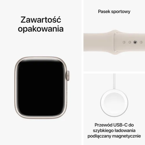 Смарт-часы Apple Watch Series 9 GPS + сотовый чехол 45 мм алюминиевый лунный светящийся Спортивный ремешок лунный светящийся