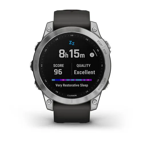 Smartwatch Garmin Fenix 7 srebrny z grafitowym paskiem (010-02540-01)