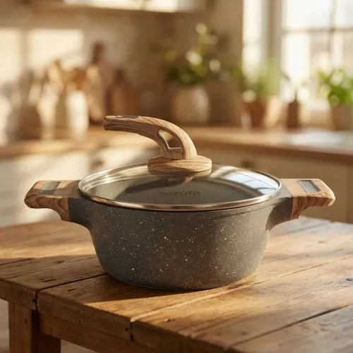 Garnek granitowy typu stone z pokrywką Konighoffer Fegato 2,2 l