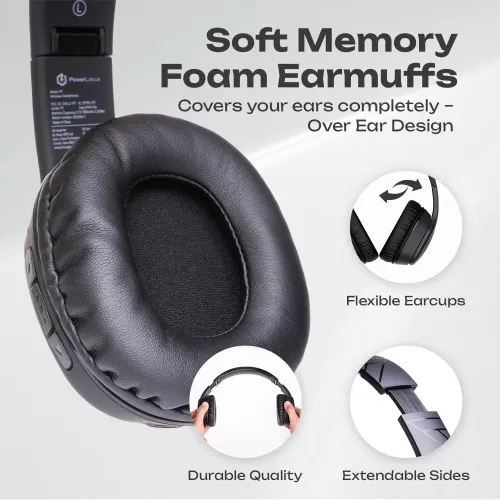 Słuchawki bezprzewodowe PowerLocus P7 Black Nauszne Bluetooth 5.3 Czarny