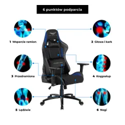 Fotel GAMVIS Phantom Large Czarny (niebieskie elementy)