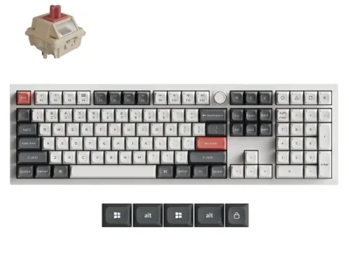 Klawiatura gamingowa Keychron Q6U-P1 100% Milk POM Red Switch Hot-Swap 8K