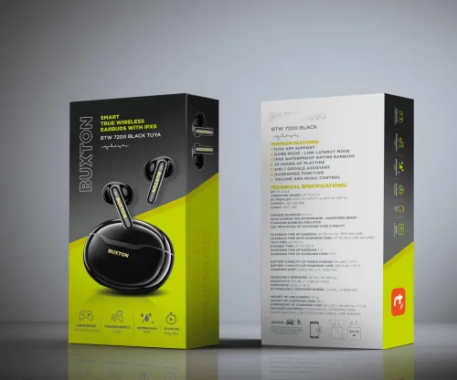 Słuchawki bezprzewodowe Buxton BTW 7200 TUYA Dokanałowe Bluetooth 5.4 Czarny