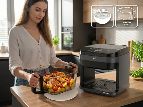 Air Fryer Frytkownica beztłuszczowa ELDOM FR500 5.5l z okienkiem do obserwacji postępów