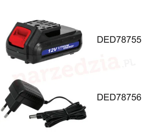 Дрель-шуруповерт аккумуляторная 12V Li-on, 1x1, 5Ah, кейс Dedra DED7875