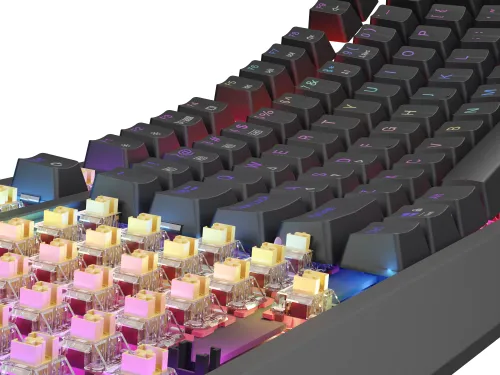 Klawiatura mechaniczna Genesis Thor 230 TKL US RGB Outemu Silent Lemon Czarny