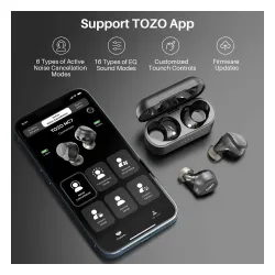 Słuchawki bezprzewodowe Tozo NC7 Pro Dokanałowe Bluetooth 5.3 Czarny